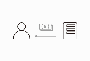 会社から配当金を受け取るイメージのイラスト